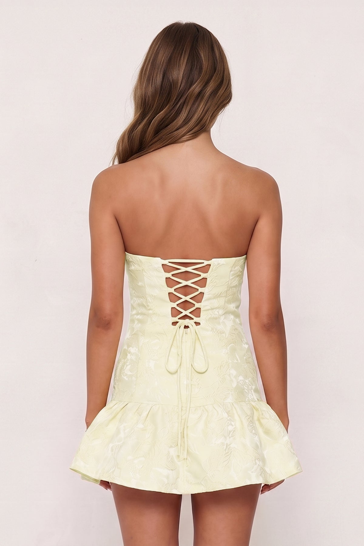 Candy Pink Sweetheart Jacquard A-Line Ruffled Homecoming Dress